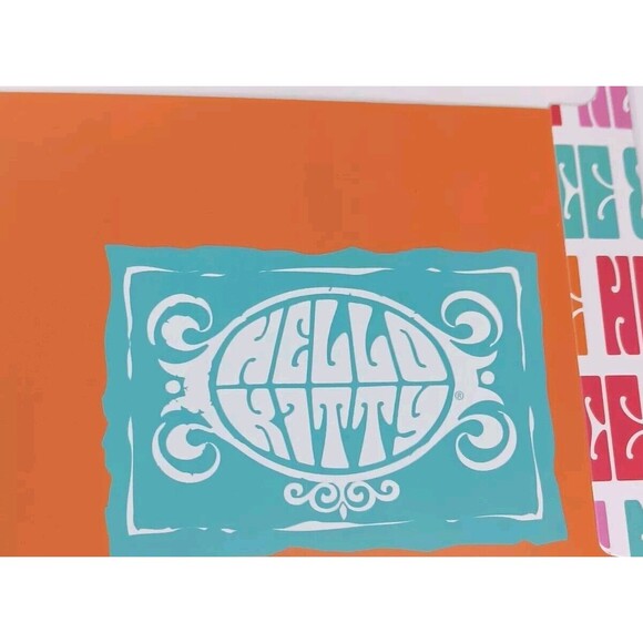 Sanrio Hello Kitty Peace & Love 2 Pocket Folder Portfolio 2010 Pink Orange - Picture 5 of 9